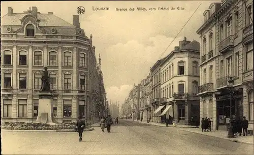 Ak Louvain Leuven Flämisch Brabant, Avenue des Allies, vers l'Hotel de Ville