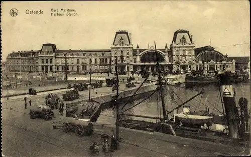 Ak Oostende Ostende Westflandern, Gare Maritime