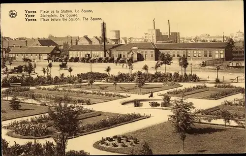 Ak Ypres Ypern Westflandern, Place de la Station, Le Square