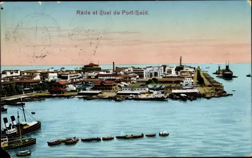 Ak Port Said Ägypten, Rade et quai