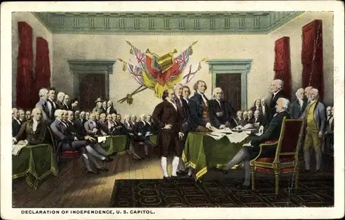 Ak Washington DC USA, Declaration of Independence, US Capitol