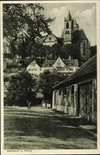 Ak Breisach am Oberrhein, Ortspartie, Kirche