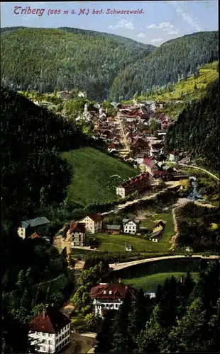 Ak Triberg im Schwarzwald, Totalansicht