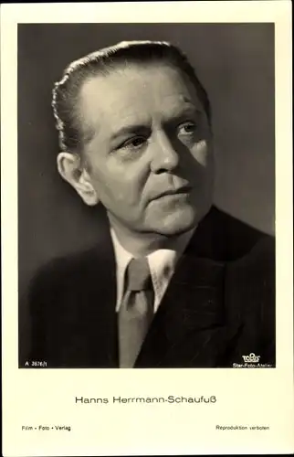 Ak Schauspieler Hanns Herrmann Schaufuß, Portrait