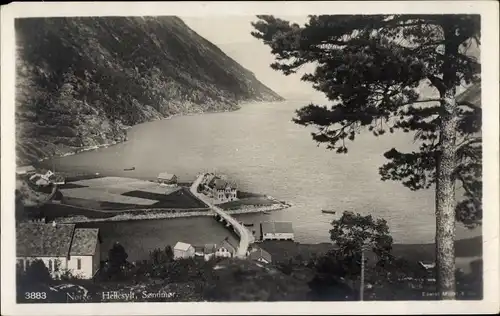 Ak Hellesylt Norwegen, Sondmor, Panorama vom Ort