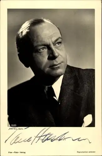 Ak Schauspieler Paul Hartmann, Portrait, Autogramm