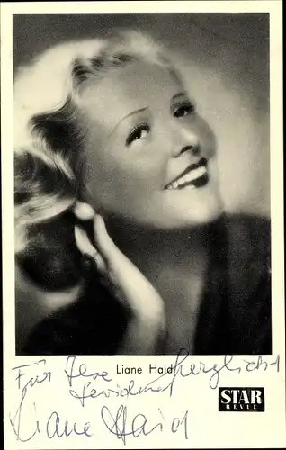 Ak Schauspielerin Liane Haid, Star Revue, Portrait, Autogramm