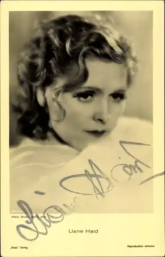 Ak Schauspielerin Liane Haid, Portrait, Autogramm