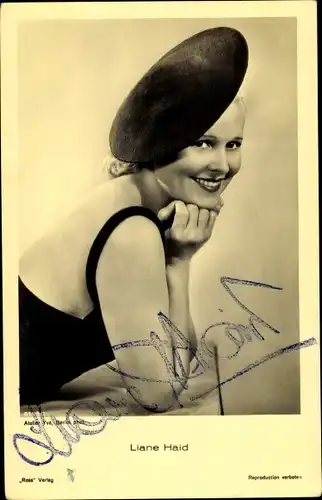 Ak Schauspielerin Liane Haid, Portrait, Autogramm