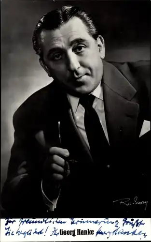 Ak Schauspieler Georg Hanke, Portrait, Autogramm