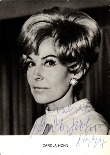 Ak Schauspielerin Carola Höhn, Portrait, Autogramm