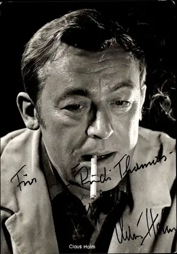 Ak Schauspieler Claus Holm, Portrait, Autogramm, Zigarette