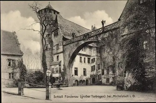 Ak Steinbach Michelstadt im Odenwald, Schloss Fürstenau (großer Torbogen)
