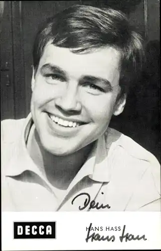 Ak Schauspieler Hans Hass, Portrait, Autogramm, Decca Schallplatten