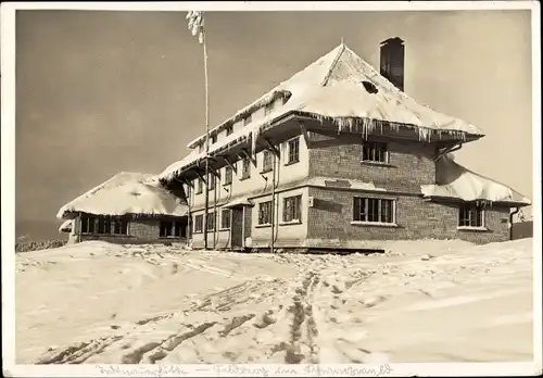 Ak Feldberg im Schwarzwald, Gasthof und Pension Todtnauerhütte, Schnee