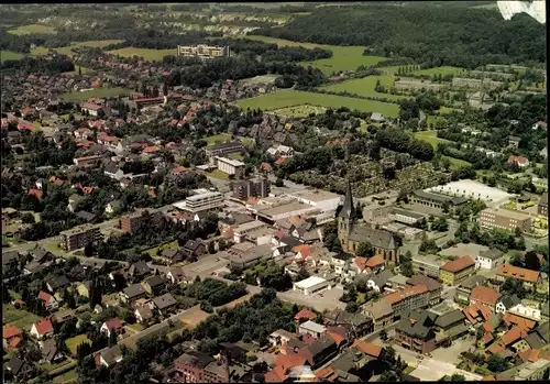 Ak Lengerich in Westfalen, Luftbild Ortsansicht mit Kirche