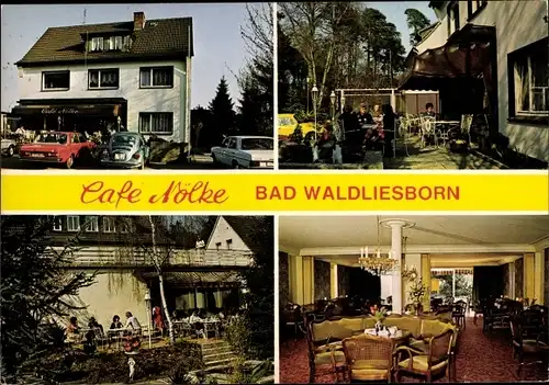 Ak Bad Waldliesborn Lippstadt in Westfalen, Cafe Nölke, Terrasse, Speiseraum