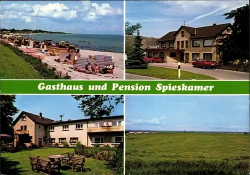 Ak Hasselberg Schleswig Holstein, Strandpartie, Werner Boysen Spieskamer Gasthaus u. Pension, Wiese