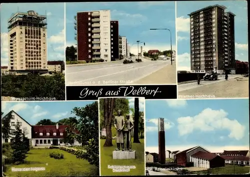 Ak Velbert im Rheinland, Wasserturm-Hochhaus, Berliner Straße, Fliether-Hochhaus, Haus der Jugend