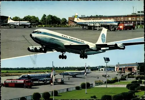 Ak Hansestadt Bremen, Flughafen, Flugzeuge, Pan American, Lufthansa, Tankwagen Esso