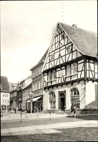 Ak Bad Frankenhausen im Kyffhäuserkreis, Partie auf der Erfurter Straße, Fachwerkhaus, Willy Deppe