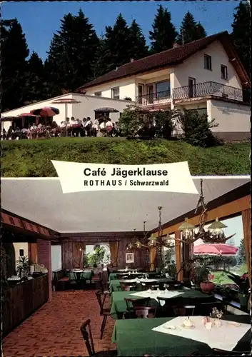 Ak Rothaus Grafenhausen im Schwarzwald, Cafe Jägerklause, Speiseraum