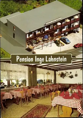 Ak Dorndorf Dornburg im Westerwald, Pension Inge Lahnstein, Haus am Wald, Speiseraum