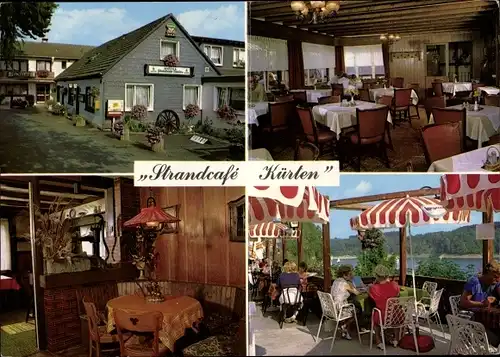 Ak Hückeswagen im Oberbergischen Kreis, Hotel-Restaurant Strandcafe Kürten, Speiseraum, Terrasse