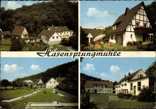 Ak Leichlingen im Rheinland, Freizeitheim Hasensprungmühle, Minigolfplatz, Teilansicht, Hof, Garten