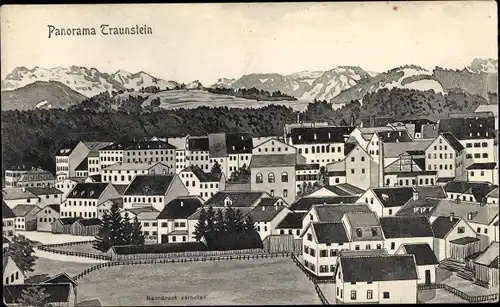 Ak Traunstein in Oberbayern, Panorama