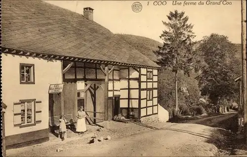 Ak Coo Stavelot Wallonien Lüttich, Une ferme du Grand'Coo