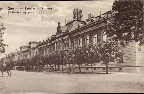 Ak Zemun Semlin Beograd Belgrad Serbien, Hauptgasse