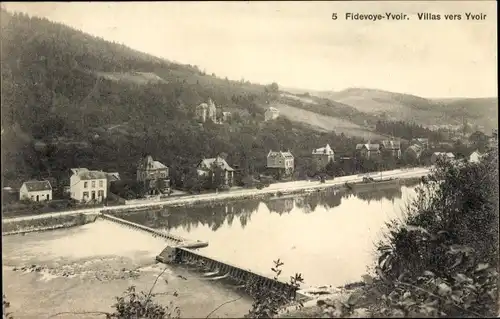 Ak Yvoir sur Meuse Wallonien Namur, Fidevoye, Villas vers Yvoir