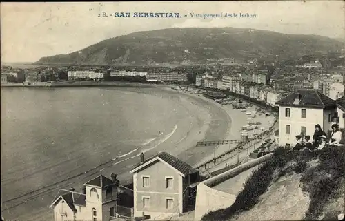 Ak Donostia San Sebastian Baskenland, Vista general desde Isaburu
