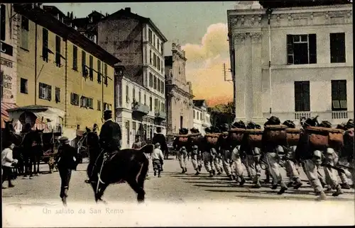 Ak San Remo Ligurien, Straßenpartie