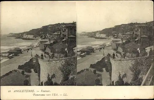 Stereo Ak Ventnor Isle of Wight England, Panorama vers l'Est