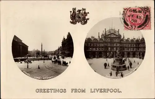 Ak Liverpool Merseyside England, Lime Street, Exchange