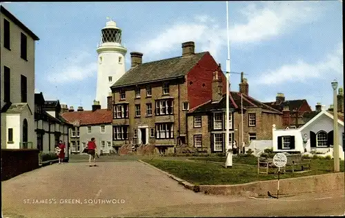 Ak Southwold East England, St. James's Green, Lighthouse, Leuchtturm