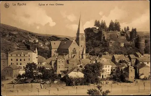 Ak Laroche La Roche en Ardennes Wallonien Luxemburg, Église et vieux Château