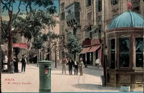 Ak Malta, St. John's Square, Briefkasten