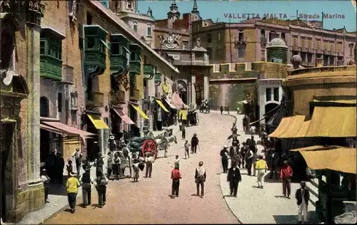Ak Valletta Malta, Strada Marina, Gate