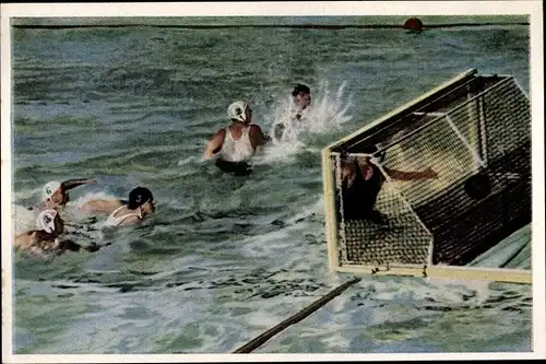 Sammelbild Olympia 1932, Wasserballspiel Deutschland gegen Amerika