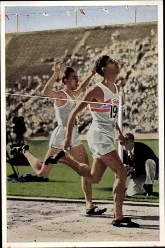 Sammelbild Olympia 1932, Thomas Hampson, Wilson, 800 Meter Lauf
