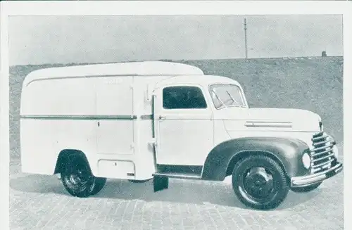 Sammelbild Das Kraftfahrzeug, Ford BB Spezial Kofferwagen, Dt. Lastkraftwagen nach 1945