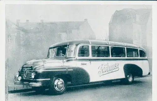 Sammelbild Das Kraftfahrzeug, Borgward BO 4000 Omnibus, Dt. Omnibusse nach 1945