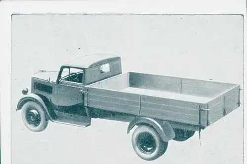 Sammelbild Das Kraftfahrzeug, Opel Blitz, Pritschenwagen, Dt. Lastkraftwagen nach 1945