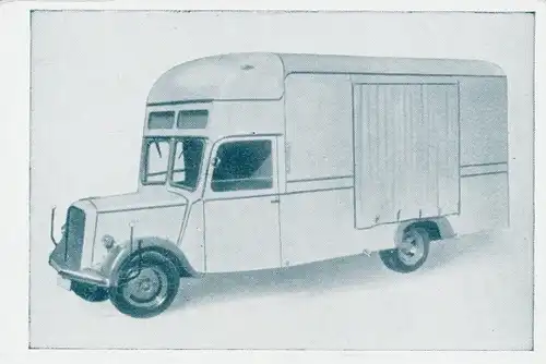 Sammelbild Das Kraftfahrzeug, Opel Blitz, Möbelwagen, Dt. Sonderfahrzeuge nach 1945