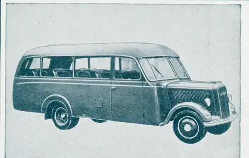 Sammelbild Das Kraftfahrzeug, Opel Blitz Omnibus, Dt. Omnibusse nach 1945