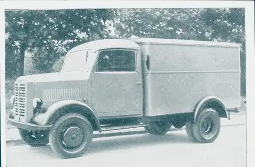 Sammelbild Das Kraftfahrzeug, Borgward B 1250 Kofferwagen, Dt. Lastkraftwagen nach 1945