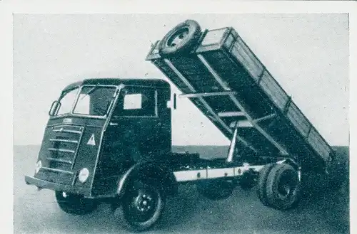 Sammelbild Das Kraftfahrzeug, Econom Nahtransporter, Kipper, Dt. Lastkraftwagen nach 1945